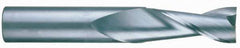 RobbJack - 7/16", 5/8" LOC, 7/16" Shank Diam, 2-3/4" OAL, 2 Flute, Solid Carbide Square End Mill - Single End, Uncoated, Spiral Flute, 30° Helix, Centercutting, Right Hand Cut, Right Hand Flute, Series S1-201 - Apex Tool & Supply