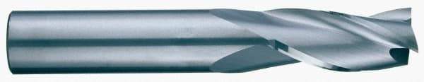 RobbJack - 9/16", 1-1/4" LOC, 9/16" Shank Diam, 3-1/2" OAL, 3 Flute, Solid Carbide Square End Mill - Single End, Uncoated, Spiral Flute, 30° Helix, Centercutting, Right Hand Cut, Right Hand Flute, Series C1-301 - Apex Tool & Supply