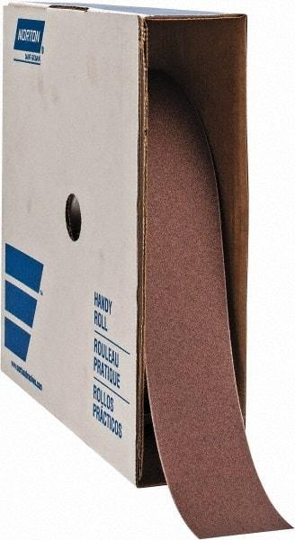 Norton - 2" x 50 Yd 120 Grit Aluminum Oxide Cloth Roll - Fine Grade, J Weighted Backing - Apex Tool & Supply
