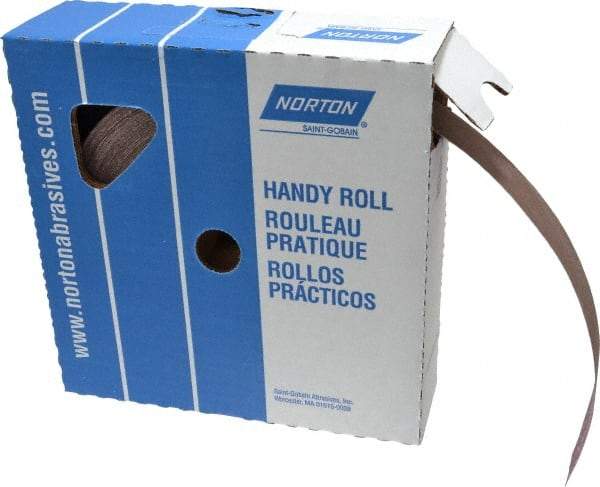 Norton - 2" x 50 Yd 220 Grit Aluminum Oxide Cloth Roll - Very Fine Grade, J Weighted Backing - Apex Tool & Supply