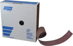 Norton - 2" x 50 Yd 400 Grit Aluminum Oxide Cloth Roll - Extra Fine Grade, J Weighted Backing - Apex Tool & Supply