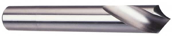 Made in USA - 1/4" Body Diam, 120°, 2-1/2" OAL, Solid Carbide Spotting Drill - Apex Tool & Supply