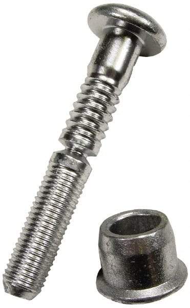 HUCK - Button Head Steel Lockbolt Blind Rivet - 1/2" to 5/8" Grip, 1/2" Head Diam, 1/4" Body Diam - Apex Tool & Supply