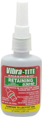 Vibra-Tite - 10 mL Bottle, Green, High Strength Liquid Retaining Compound - Series 530, 24 hr Full Cure Time, Hand Tool Removal - Apex Tool & Supply