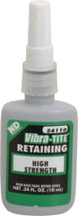 Vibra-Tite - 10 mL Bottle, Green, High Strength Liquid Retaining Compound - Series 541, 24 hr Full Cure Time, Heat Removal - Apex Tool & Supply