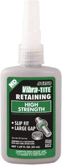 Vibra-Tite - 50 mL Bottle, Green, High Strength Liquid Retaining Compound - Series 541, 24 hr Full Cure Time, Heat Removal - Apex Tool & Supply