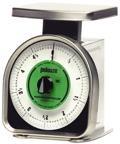 Pelouze - 5 Lb. Capacity, Analog Dial Portion Control Scale - 1/2 oz. Graduation, 6 x 4-3/4" Platform - Apex Tool & Supply