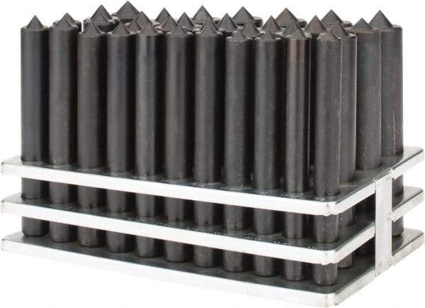 Value Collection - 33 Piece, 1/2 to 1", Transfer Punch Set - Round Shank - Apex Tool & Supply