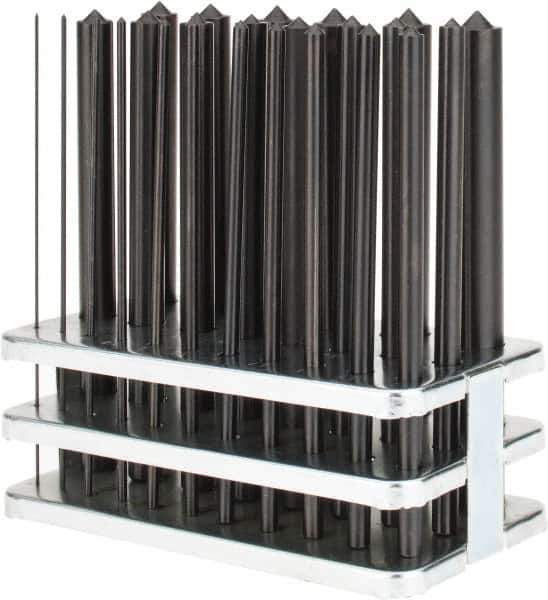 Value Collection - 25 Piece, 1 to 13mm, Transfer Punch Set - Round Shank - Apex Tool & Supply