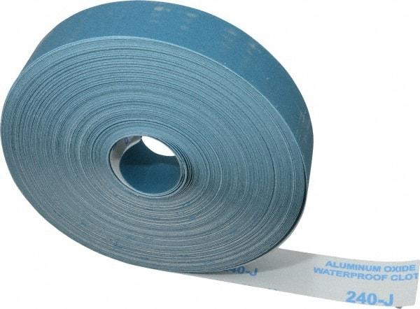 Value Collection - 1-1/2" x 50 Yd 240 Grit Aluminum Oxide Cloth Roll - Very Fine Grade, J Weighted Backing - Apex Tool & Supply