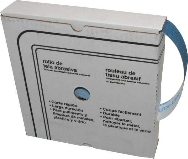 Value Collection - 1-1/2" x 50 Yd 120 Grit Aluminum Oxide Cloth Roll - Fine Grade, J Weighted Backing - Apex Tool & Supply