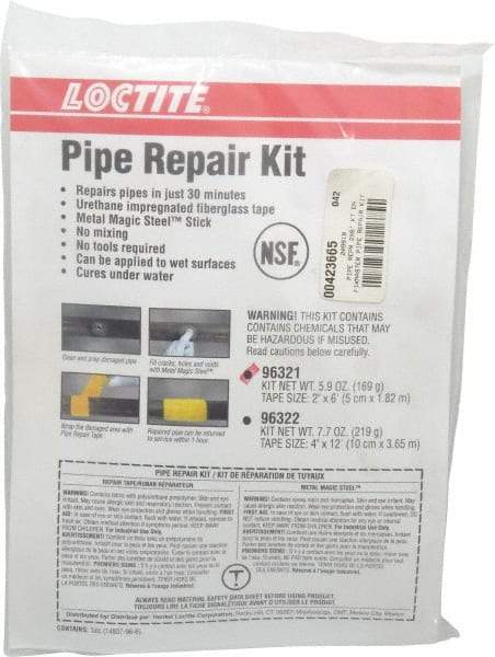 Loctite - 2"x6'" Pipe Fixmastr Pipe Repair Kit - For Onsite Repairs of Cracked Pipes & Damaged Pipe Joints - Apex Tool & Supply