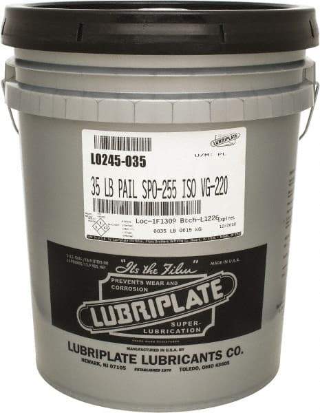 Lubriplate - 5 Gal Pail, Mineral Gear Oil - 1044 SUS Viscosity at 100°F, 95 SUS Viscosity at 210°F, ISO 220 - Apex Tool & Supply