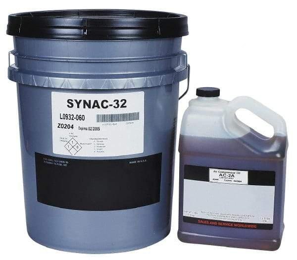 Lubriplate - 5 Gal Pail, ISO 46, SAE 20, Air Compressor Oil - 196 Viscosity (SUS) at 100°F, 47 Viscosity (SUS) at 210°F, Series AC-1 - Apex Tool & Supply