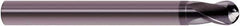 SGS - 5/8" Diam, 5/8" LOC, 2 Flute Solid Carbide Ball End Mill - AlTiN Finish, Single End, 5-1/2" OAL, 5/8" Shank Diam, Spiral Flute - Apex Tool & Supply