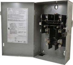 Eaton Cutler-Hammer - 60 Amp, 240 VAC, 2 Pole Fused Safety Switch - NEMA 1, 1 Phase, 3 to 10 hp at 240 VAC (Single Phase), 7-1/2 to 15 hp at 240 VAC (Triple Phase), DPST Contact Form - Apex Tool & Supply