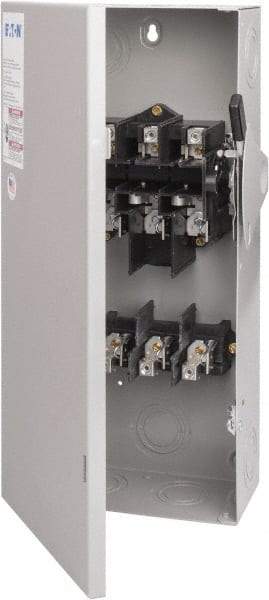 Eaton Cutler-Hammer - 100 Amp, 240 VAC, 3 Pole Fused Safety Switch - NEMA 1, 1 Phase, 7-1/2 to 15 hp at 240 VAC (Single Phase), 15 to 30 hp at 240 VAC (Triple Phase), 3PST Contact Form - Apex Tool & Supply