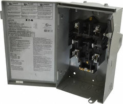 Eaton Cutler-Hammer - 30 Amp, 240 VAC, 2 Pole Fused Safety Switch - NEMA 3R, 3 Phase, 1-1/2 to 3 hp at 240 VAC (Single Phase), 3 to 7-1/2 hp at 240 VAC (Triple Phase), DPST Contact Form - Apex Tool & Supply