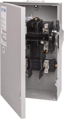 Eaton Cutler-Hammer - 60 Amp, 240 VAC, 2 Pole Fused Safety Switch - NEMA 3R, 3 Phase, 3 to 10 hp at 240 VAC (Single Phase), 7-1/2 to 15 hp at 240 VAC (Triple Phase), DPST Contact Form - Apex Tool & Supply