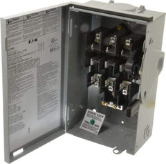 Eaton Cutler-Hammer - 30 Amp, 240 VAC, 3 Pole Fused Safety Switch - NEMA 3R, 3 Phase, 1-1/2 to 3 hp at 240 VAC (Single Phase), 3 to 7-1/2 hp at 240 VAC (Triple Phase), 3PST Contact Form - Apex Tool & Supply