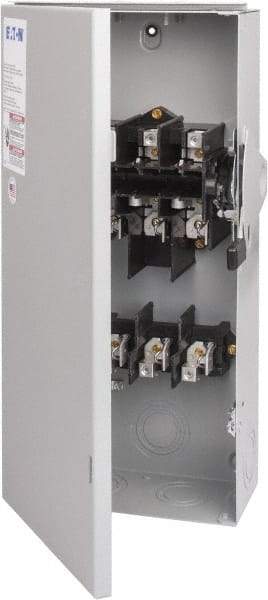 Eaton Cutler-Hammer - 100 Amp, 240 VAC, 3 Pole Fused Safety Switch - NEMA 3R, 3 Phase, 7-1/2 to 15 hp at 240 VAC (Single Phase), 15 to 30 hp at 240 VAC (Triple Phase), 3PST Contact Form - Apex Tool & Supply