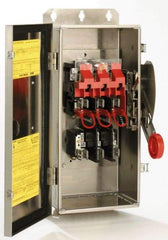 Eaton Cutler-Hammer - 30 Amp, 250 VDC, 480-600 VAC, 3 Pole Fused Safety Switch - NEMA 1, 1 Phase, 7-1/2 hp at 480 VAC, 10 hp at 600 VAC (Single Phase), 15 hp at 480 VAC, 20 hp at 600 VAC (Triple Phase), 3PST Contact Form - Apex Tool & Supply