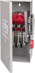 Eaton Cutler-Hammer - 60 Amp, 250 VDC, 480-600 VAC, 3 Pole Fused Safety Switch - NEMA 1, 1 Phase, 20 hp at 480 VAC, 25 hp at 600 VAC (Single Phase), 30 hp at 480 VAC, 50 hp at 600 VAC (Triple Phase), 3PST Contact Form - Apex Tool & Supply