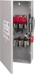 Eaton Cutler-Hammer - 100 Amp, 250 VDC, 480-600 VAC, 3 Pole Fused Safety Switch - NEMA 1, 1 Phase, 30 hp at 480 VAC, 40 hp at 600 VAC (Single Phase), 60 hp at 480 VAC, 75 hp at 600 VAC (Triple Phase), 3PST Contact Form - Apex Tool & Supply