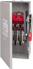 Eaton Cutler-Hammer - 60 Amp, 250 VDC, 480-600 VAC, 3 Pole Fused Safety Switch - NEMA 3R, 3 Phase, 20 hp at 480 VAC, 25 hp at 600 VAC (Single Phase), 30 hp at 480 VAC, 50 hp at 600 VAC (Triple Phase), 3PST Contact Form - Apex Tool & Supply