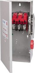 Eaton Cutler-Hammer - 30 Amp, 250 VDC, 480-600 VAC, 3 Pole Nonfused Safety Switch - NEMA 1, 1 Phase, 7-1/2 hp at 480 VAC, 10 hp at 600 VAC (Single Phase), 20 hp at 480 VAC, 30 hp at 600 VAC (Triple Phase), 3PST Contact Form - Apex Tool & Supply