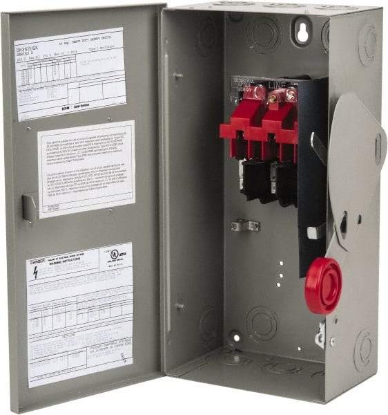 Eaton Cutler-Hammer - 60 Amp, 250 VDC, 480-600 VAC, 3 Pole Nonfused Safety Switch - NEMA 1, 1 Phase, 20 hp at 480 VAC, 25 hp at 600 VAC (Single Phase), 50 hp at 480 VAC, 60 hp at 600 VAC (Triple Phase), 3PST Contact Form - Apex Tool & Supply