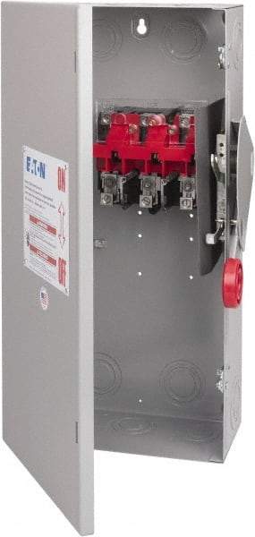 Eaton Cutler-Hammer - 100 Amp, 250 VDC, 480-600 VAC, 3 Pole Nonfused Safety Switch - NEMA 1, 1 Phase, 40 hp at 480 VAC, 50 hp at 600 VAC (Single Phase), 75 hp at 480 VAC, 100 hp at 600 VAC, 20 hp at 250 VDC (Triple Phase), 3PST Contact Form - Apex Tool & Supply