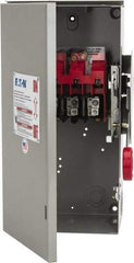 Eaton Cutler-Hammer - 30 Amp, 250 VDC, 480-600 VAC, 3 Pole Nonfused Safety Switch - NEMA 3R, 3 Phase, 7-1/2 hp at 480 VAC, 10 hp at 600 VAC (Single Phase), 20 hp at 480 VAC, 30 hp at 600 VAC (Triple Phase), 3PST Contact Form - Apex Tool & Supply