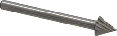 Made in USA - 1/4" Cut Diam, 1/8" Shank Diam, Cone Head Single Cut Burr - High Speed Steel, Point End, 1/4" LOC, 1-1/2" OAL - Apex Tool & Supply