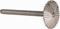 Made in USA - 5/8" Cut Diam, 1/8" Shank Diam, Double Angle Head Double Cut Burr - High Speed Steel, 1/8" LOC, 1-1/2" OAL - Apex Tool & Supply