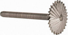 Made in USA - 5/8" Cut Diam, 1/8" Shank Diam, Double Angle Head Double Cut Burr - High Speed Steel, 1/8" LOC, 1-1/2" OAL - Apex Tool & Supply