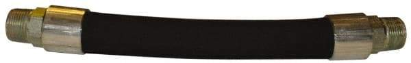 Made in USA - 3/4" ID x 1-3/16" OD, 300 psi Work Pressure Hydraulic Hose - 1-1/16 - 12 Thread, 12" Long, 10-1/2" Long Coil, 2-1/2" Radius, Nitrile Rubber, -40°C to 135°C - Apex Tool & Supply