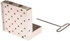 Suburban Tool - 6" Wide x 6" Deep x 4" High Steel Precision-Ground Angle Plate - Standard Plate, Machined Holes on Surface, Open End, 1-1/4" Thick, Pair of Plates - Apex Tool & Supply