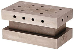 Suburban Tool - 3-1/2" Wide x 6" Deep x 3" High Steel Precision-Ground Angle Plate - Standard Plate, Machined Holes on Surface, Open End, Pair of Plates - Apex Tool & Supply