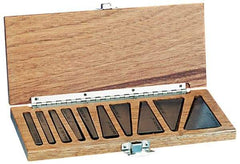 Suburban Tool - 0.25 to 30° Angle, 3 Inch Long, Steel, Angle Block Set - 1/4 Inch Thick, 0.0001 Inch Per Inch, 30 Arc Seconds Accuracy, Includes Fitted Wooden Case, 12 Pieces - Apex Tool & Supply