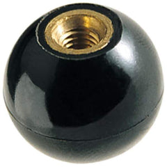 TE-CO - 1/2-13 Thread, 1-3/8" Diam, Individual Shield Ball Knob - 5/8" Hole Depth - Apex Tool & Supply