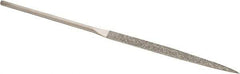 Value Collection - 5-1/2" OAL Fine Barrette Needle Diamond File - 13/64" Wide x 3/32" Thick, 2-3/4 LOC - Apex Tool & Supply