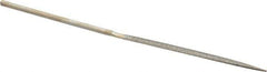 Value Collection - 5-1/2" OAL Medium Half Round Needle Diamond File - 13/64" Wide x 1/16" Thick, 2-3/4 LOC - Apex Tool & Supply