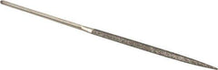 Value Collection - 5-1/2" OAL Coarse Triangular Needle Diamond File - 11/64" Wide x 5/64" Thick, 2-3/4 LOC - Apex Tool & Supply