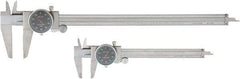 Value Collection - 0 to 6 and 12" Outside Diameter Dial Caliper Set - 0.001" Graduation, 0.1 Range per Revolution, Stainless Steel, Black Face - Apex Tool & Supply