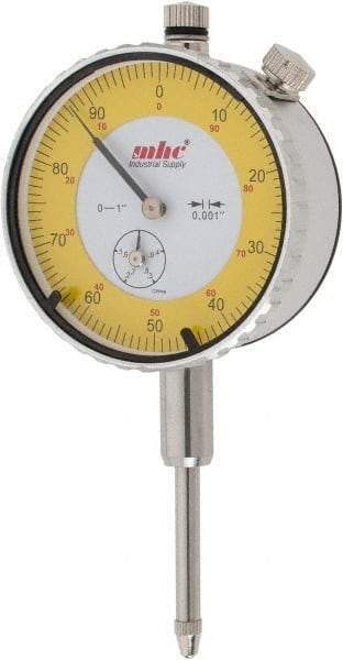 Value Collection - 0.001" Graduation, 0-100 Dial Reading, Indicator & Base Kit - 0.55" Base Height, 2-1/4" Base Diam - Apex Tool & Supply