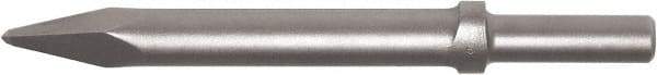 Made in USA - 12" OAL, Moil Point Chisel - Round Drive, Round Shank, Alloy Steel - Apex Tool & Supply
