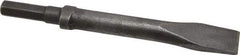 Made in USA - 1" Head Width, 9" OAL, 1/2" Shank Diam, Flat Chisel - Hex Drive, Hex Shank, Alloy Steel - Apex Tool & Supply