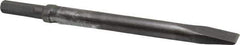 Made in USA - 1" Head Width, 12" OAL, 1/2" Shank Diam, Flat Chisel - Hex Drive, Hex Shank, Alloy Steel - Apex Tool & Supply