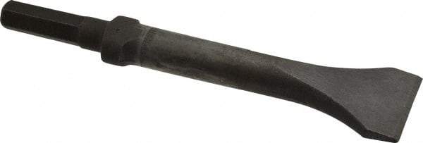 Made in USA - 2" Head Width, 9" OAL, 1/2" Shank Diam, Scaling Chisel - Hex Drive, Hex Shank, Alloy Steel - Apex Tool & Supply